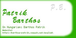 patrik barthos business card